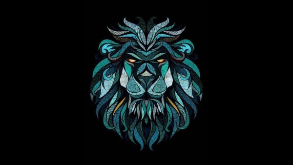 Изображение №34 1920x1080 «Абстракция лев на черном фоне» из коллекции «Обои Лев, Львы»