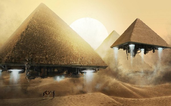 Изображение №23 2048x1280 «Великая Пирамида с НЛО Арт Фантастика» из коллекции «Обои Пирамиды Египта»