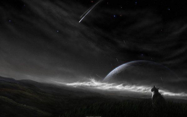Изображение №65 1920x1200 «Фантастическое небо, кометы, планета» из коллекции «Обои Звёздная Ночь»