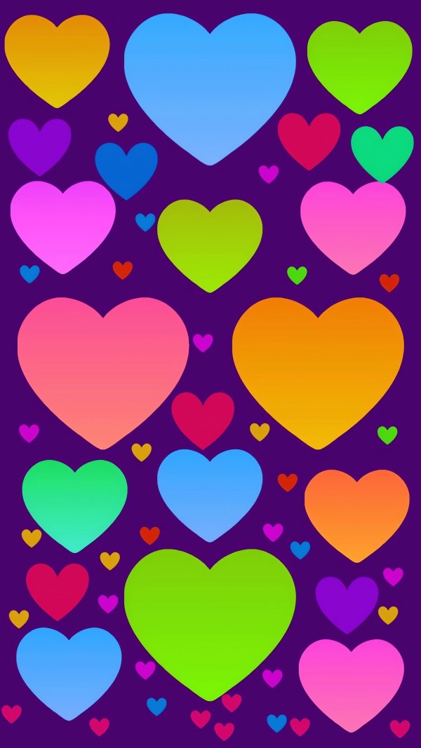 Изображение №11 1440x2560 «Яркие обои с сердцами, фиолетовый фон» из коллекции «Обои Сердце, Сердечки»