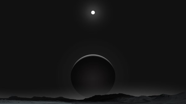 Изображение №28 1920x1080 «Планета и звезда с поверхности» из коллекции «Чёрные обои с планетами»