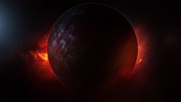 Изображение №25 1920x1080 «Планета с красным огнём» из коллекции «Чёрные обои с планетами»