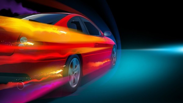 Изображение №32 1920x1080 «Красный автомобиль с неоном на скорости» из коллекции «Обои Неоновые Машины»