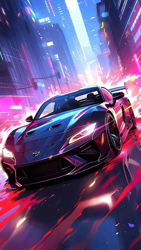 Изображение №3 736x1308 из коллекции «Обои Неоновые Машины»