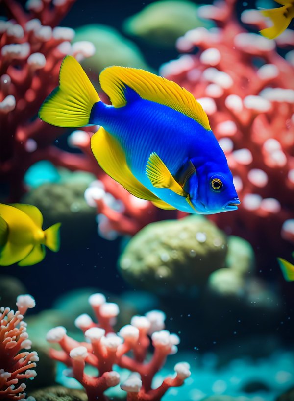 Изображение №3 3000x4096 «Сине желтая рыба под водой» из коллекции «Яркие Обои»