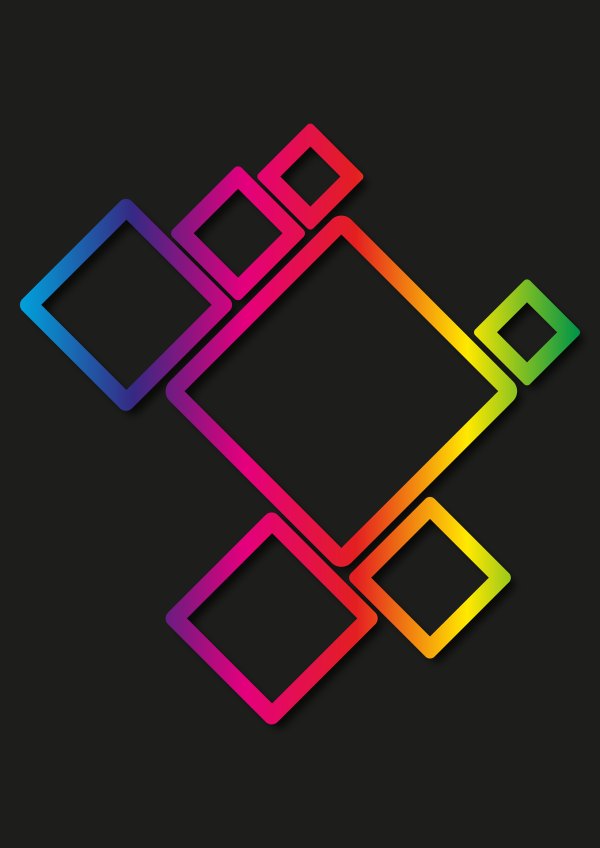 Изображение №7 1358x1920 «Разноцветные квадраты на черном фоне» из коллекции «Обои Чёрный Минимализм»