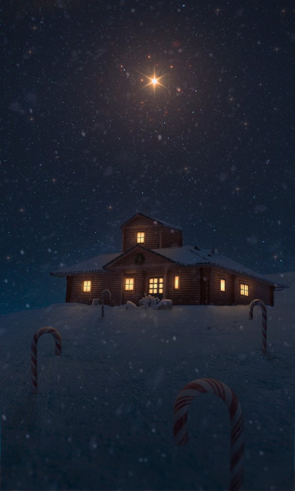 Изображение №10 3600x6000 «Дом, снегопад, ночь» из коллекции «Обои Зимняя Ночь»