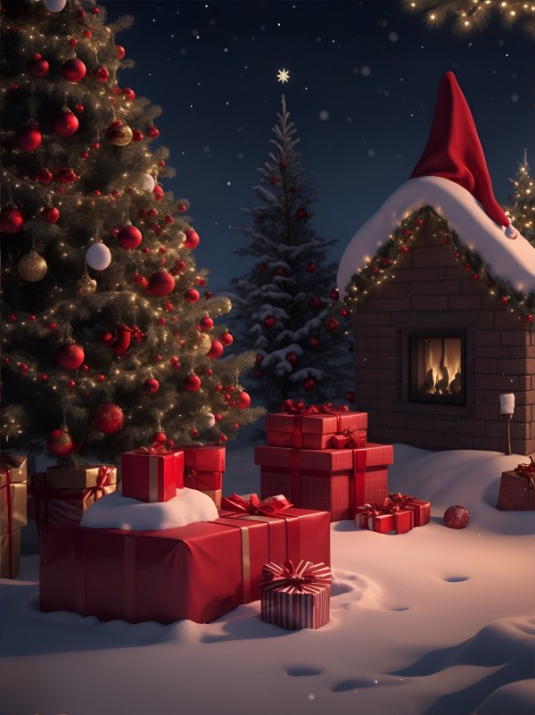 Изображение №12 6489x8667 «Новогодняя ёлка, подарки, зима» из коллекции «Новогодние Обои»