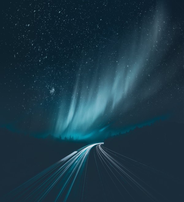 Изображение №22 6000x6598 «Дорога, северное сияние, звёзды» из коллекции «Обои Северное Сияние»