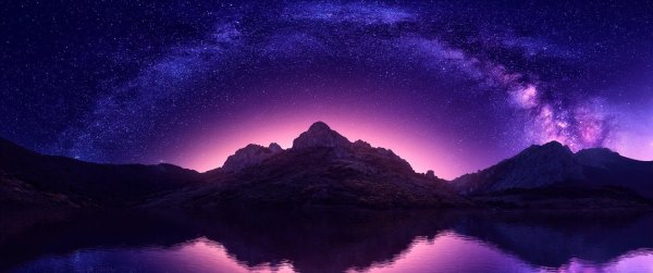 Изображение №33 3440x1440 «Закат за горой, звездное небо, озеро, пейзаж» из коллекции «Широкоформатные обои 3440x1440»