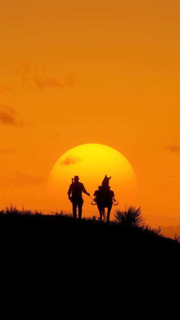 Изображение №18 1080x1920 «Ковбой с конем, закат, игра Red Dead Redemption 2024» из коллекции «Обои Red Dead Redemption»