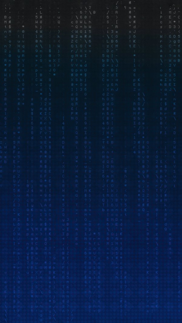 Изображение №14 1440x2560 «Синий фон, программный код, символы» из коллекции «Обои Матрица (The Matrix)»