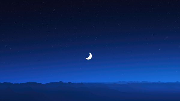 Изображение №30 5120x2880 «Минимальная Ночная Луна Голубое Небо 5k» из коллекции «Синие Обои»