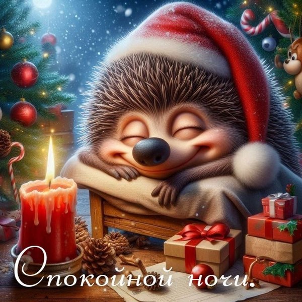 Изображение №14 736x736  из коллекции «Зимние открытки «Спокойной доброй ночи!»»