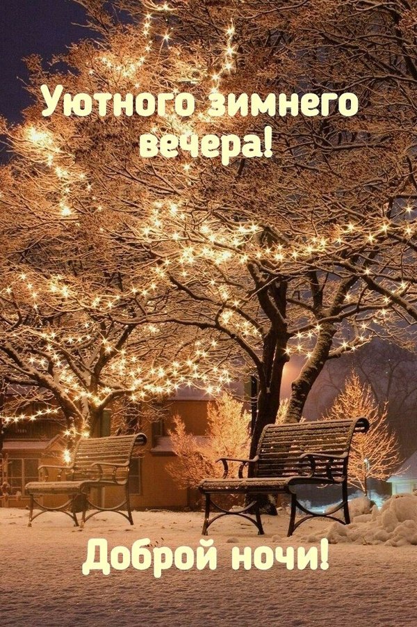 Изображение №42 719x1080 «Уютного зимнего вечера! Доброй ночи!» из коллекции «Зимние открытки «Спокойной доброй ночи!»»