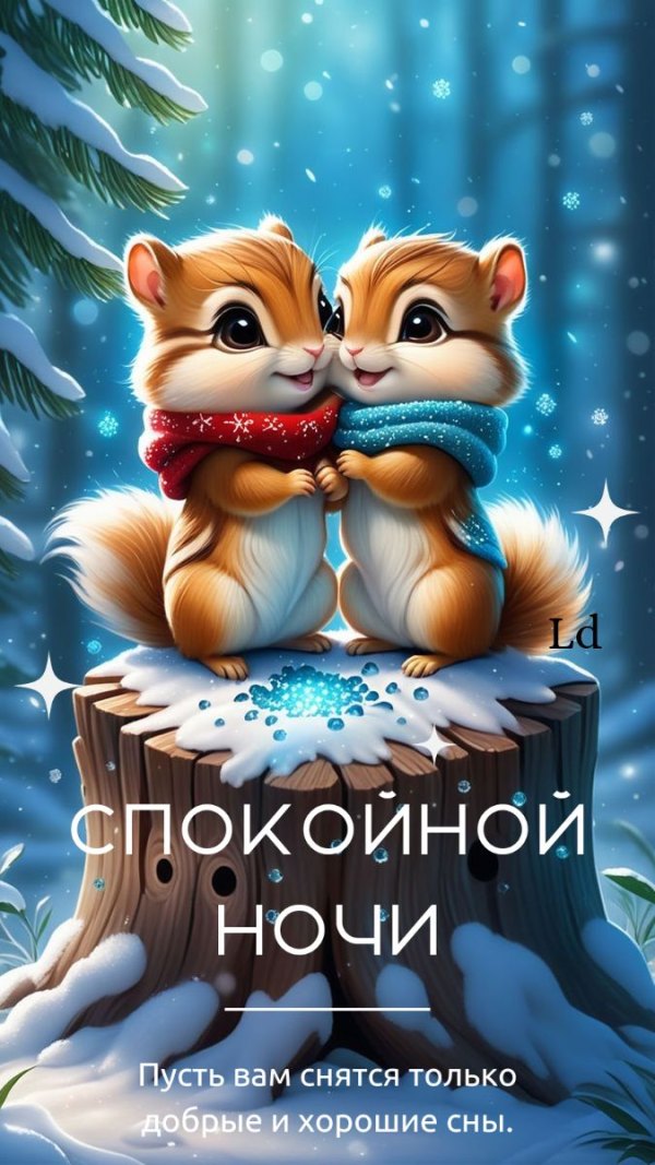 Изображение №51 675x1200 «Пусть вам снятся только добрые и хорошие сны!» из коллекции «Зимние открытки «Спокойной доброй ночи!»»