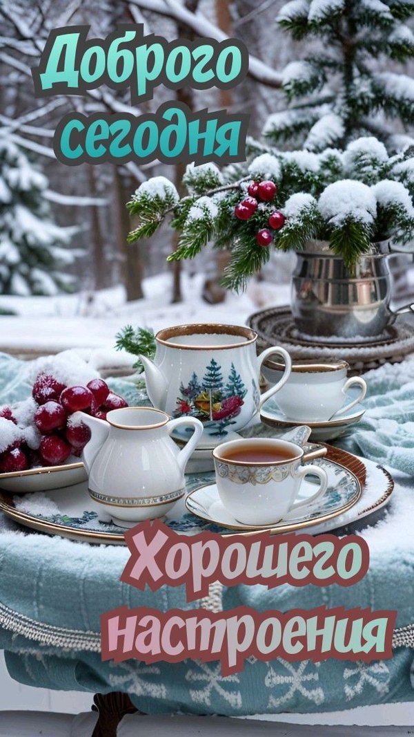 Изображение №7 649x1153 «Доброго сегодня! Хорошего настроения!» из коллекции «Зимние открытки «Хорошего дня!»»