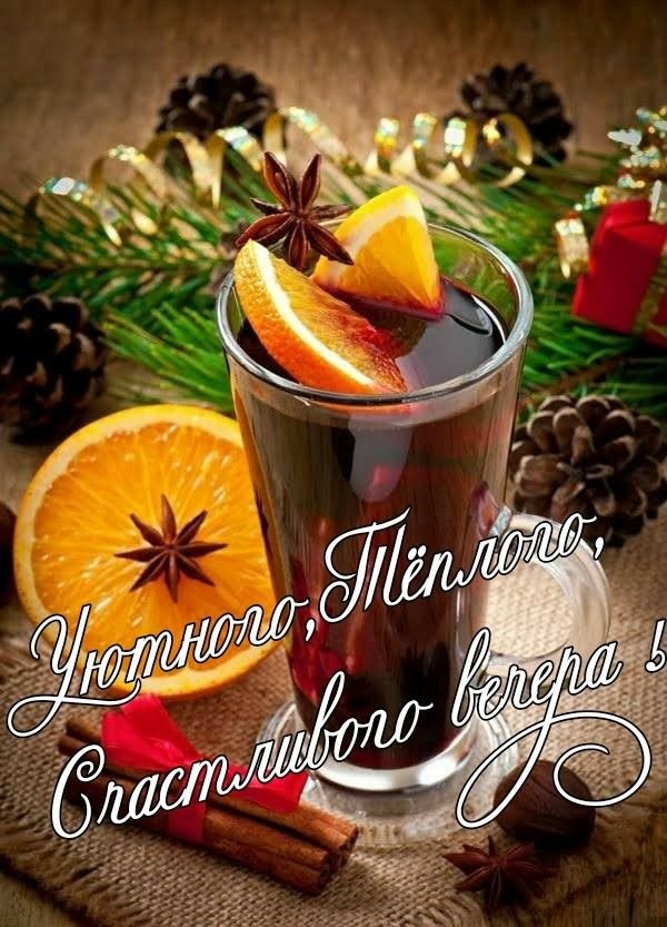 Изображение №4 600x833 «Уютного, тёплого, счастливого вечера!» из коллекции «Зимние открытки «Хорошего доброго вечера!»»