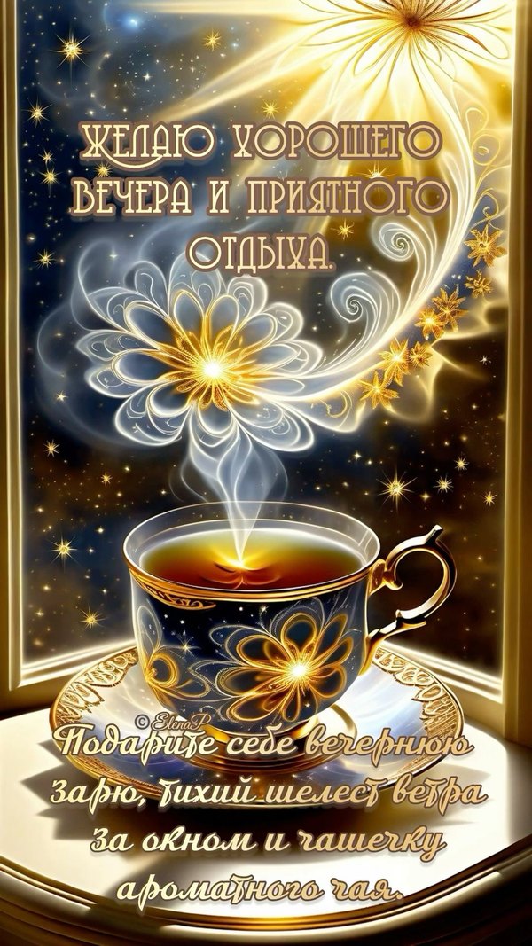 Изображение №2 1080x1920 «Желаю хорошего вечера и приятного отдыха!» из коллекции «Зимние открытки «Хорошего доброго вечера!»»