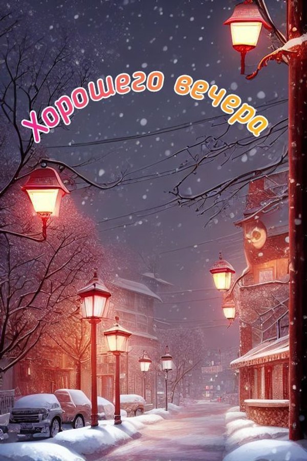 Изображение №96 512x768  из коллекции «Зимние открытки «Хорошего доброго вечера!»»