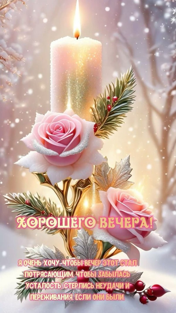 Изображение №19 736x1308  из коллекции «Зимние открытки «Хорошего доброго вечера!»»