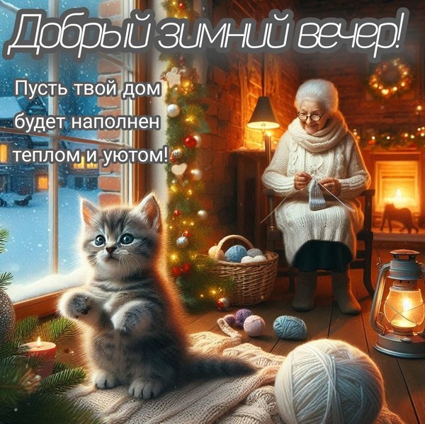 Изображение №66 1080x1079 «Добрый зимний вечер!» из коллекции «Зимние открытки «Хорошего доброго вечера!»»