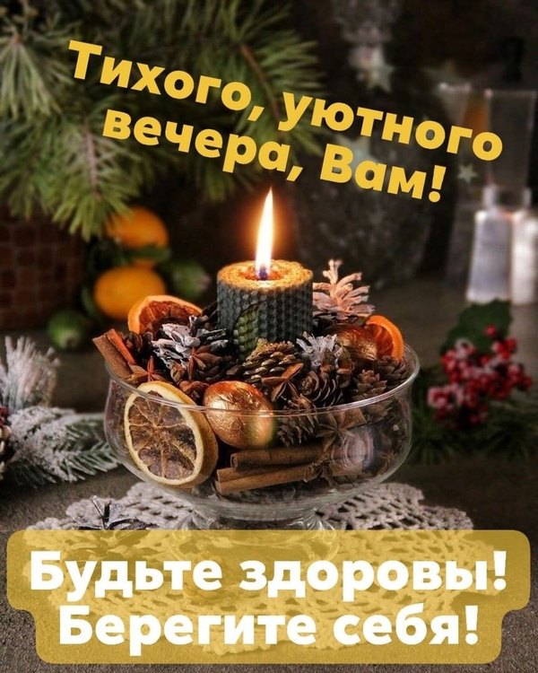 Изображение №37 864x1080 «Тихого уютного вечера вам!» из коллекции «Зимние открытки «Хорошего доброго вечера!»»