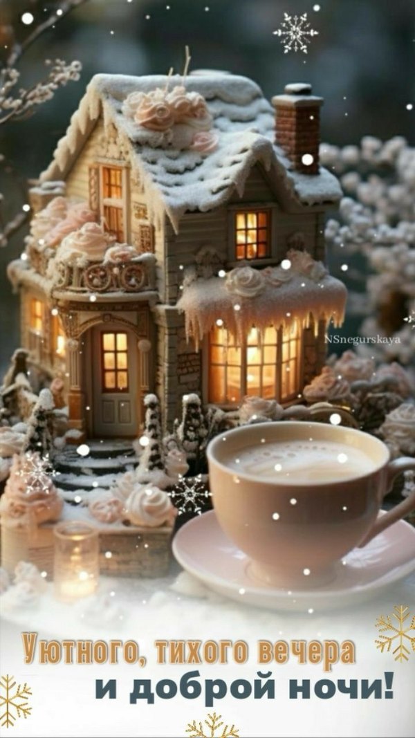 Изображение №61 720x1280 «Уютного тихого вечера и доброй ночи!» из коллекции «Зимние открытки «Хорошего доброго вечера!»»