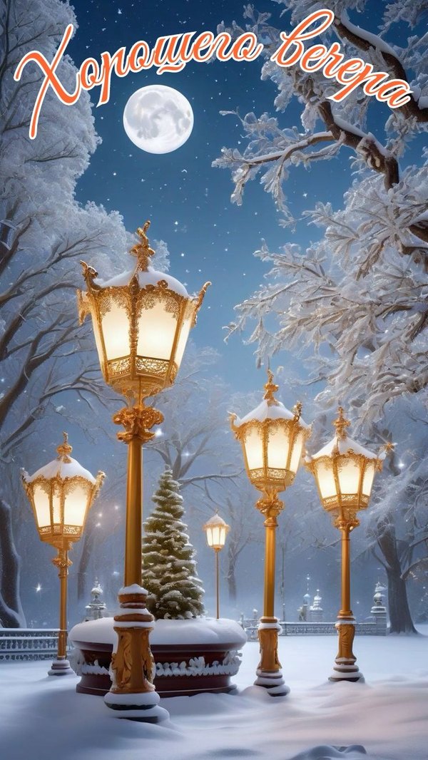 Изображение №38 736x1308  из коллекции «Зимние открытки «Хорошего доброго вечера!»»
