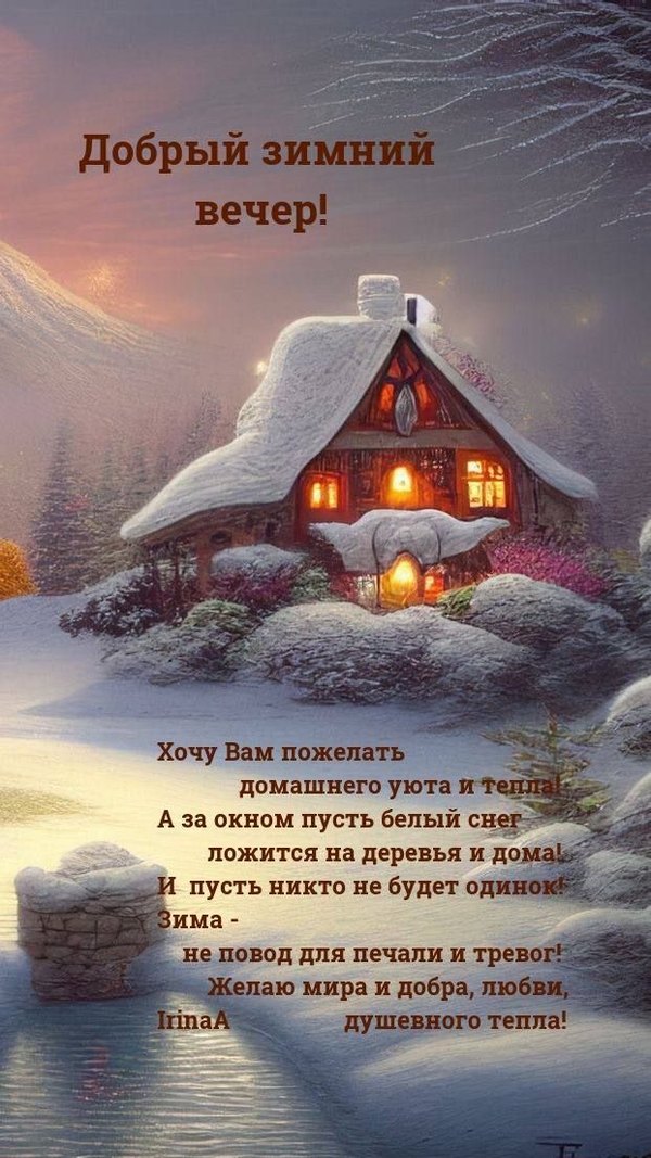 Изображение №33 621x1104 «Добрый зимний вечер!» из коллекции «Зимние открытки «Хорошего доброго вечера!»»