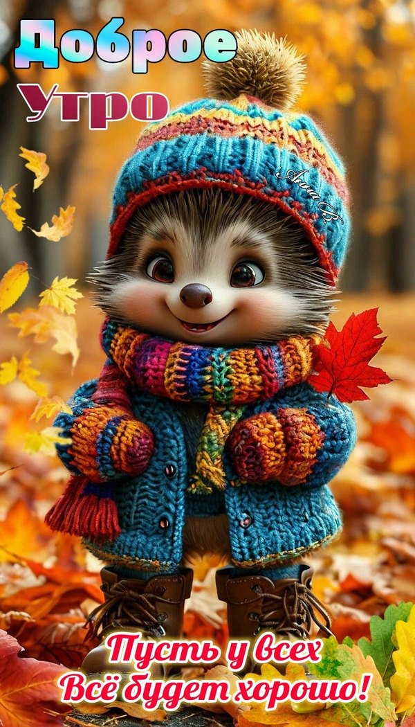 Изображение №48 768x1344 «Доброе утро! Пусть у всех всё будет хорошо!» из коллекции «Осенние открытки «С Добрым Утром!»»