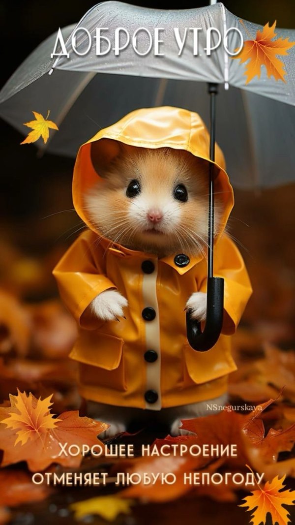 Изображение №51 720x1280 «Хорошее настроение отменяет любую непогоду!» из коллекции «Осенние открытки «С Добрым Утром!»»