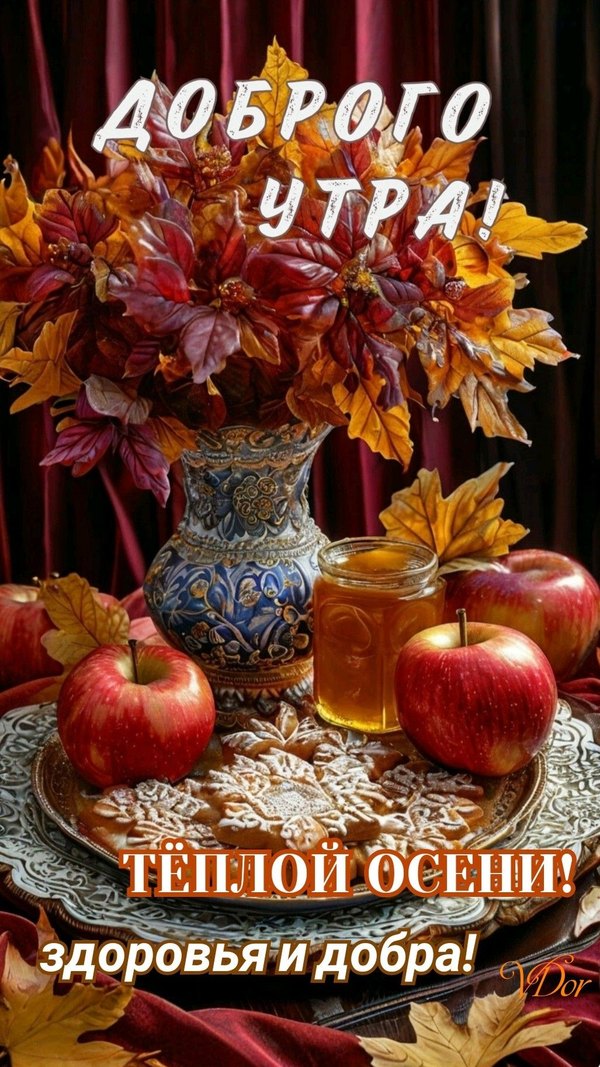Изображение №3 1027x1826 «Доброе утро! Теплой осени! Здоровья и добра!» из коллекции «Осенние открытки «С Добрым Утром!»»