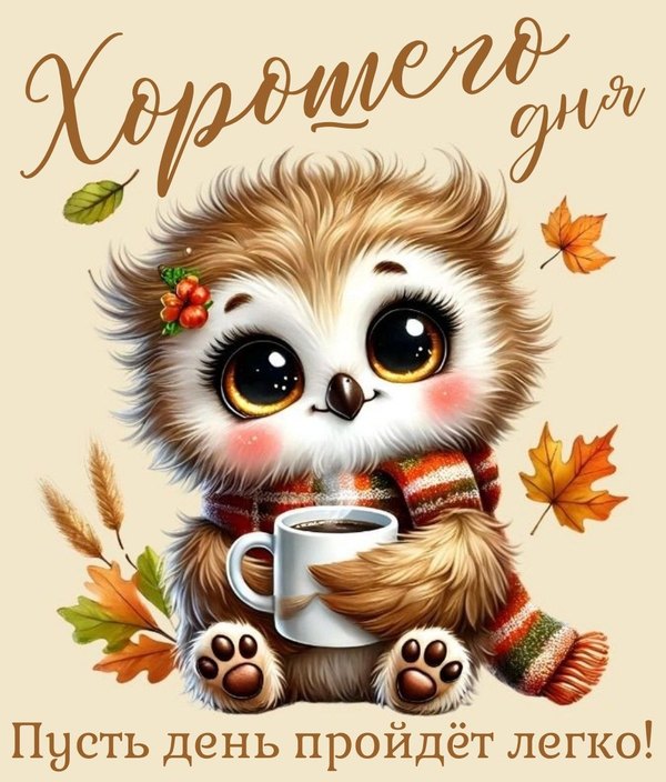 Изображение №39 1080x1267 «Хорошего дня! Пусть день пройдет легко!» из коллекции «Осенние открытки «С Добрым Утром!»»
