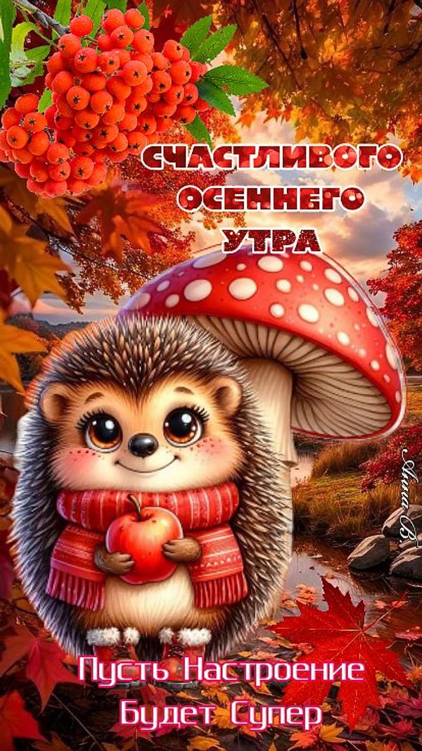 Изображение №49 414x736 «Счастливого осеннего утра!» из коллекции «Осенние открытки «С Добрым Утром!»»