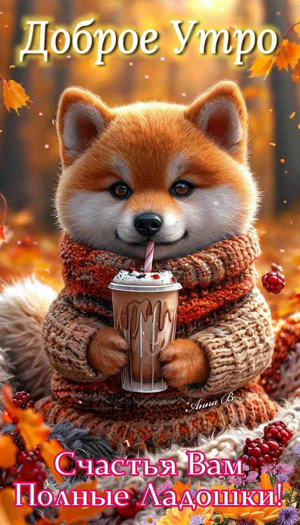 Изображение №23 768x1344 «Доброе утро! Счастья вам полные ладошки!» из коллекции «Осенние открытки «С Добрым Утром!»»