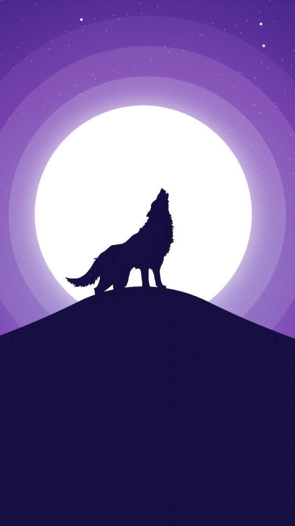 Изображение №16 1440x2560 «Волк на фоне луны арт» из коллекции «Обои Волки»