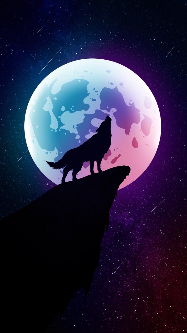 Изображение №15 1440x2560 «Красивая заставка, волк, луна» из коллекции «Обои Волки»