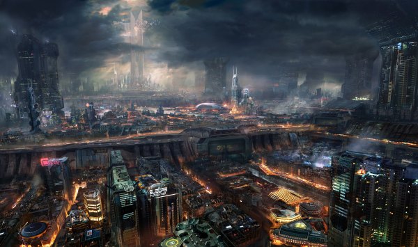 Изображение №27 4000x2366 «Большой футуристический город киберпанк» из коллекции «Обои Киберпанк (Cyberpunk)»