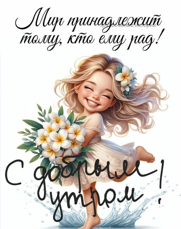 Изображение №2 736x928 «Мир принадлежит тому кто ему рад! С добрым утром!» из коллекции «Открытки «С Добрым Утром!»»