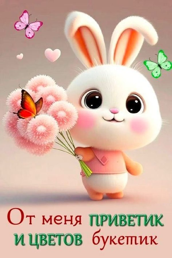 Изображение №1 474x711 «От меня приветик и цветов букетик!» из коллекции «Открытки «Привет!»»