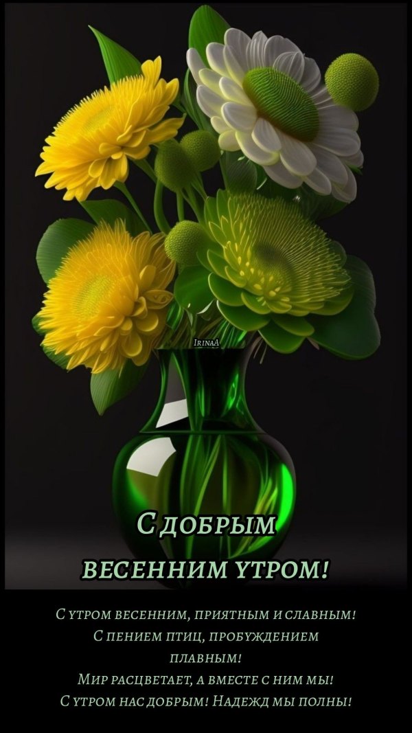 Изображение №39 1215x2160 «С добрым весенным утром, ваза с цветами» из коллекции «Открытки «С добрым весенним утром!»»
