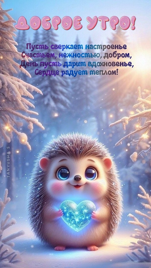 Изображение №55 1080x1920 из коллекции «Открытки «С добрым зимним утром!» с животными»