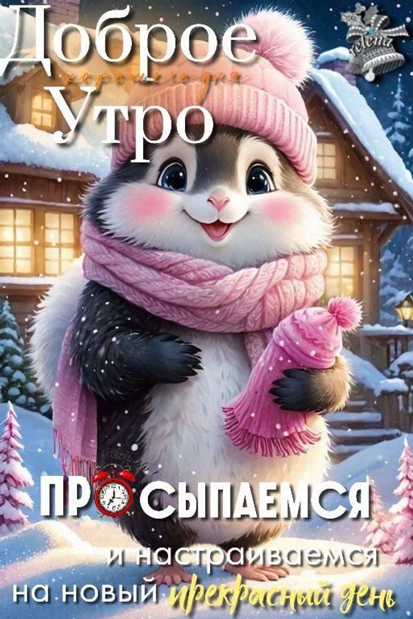 Изображение №69 512x768 «Доброе утро! Просыпаемся и настраиваемся на прекрасный день!» из коллекции «Открытки «С добрым зимним утром!» с животными»