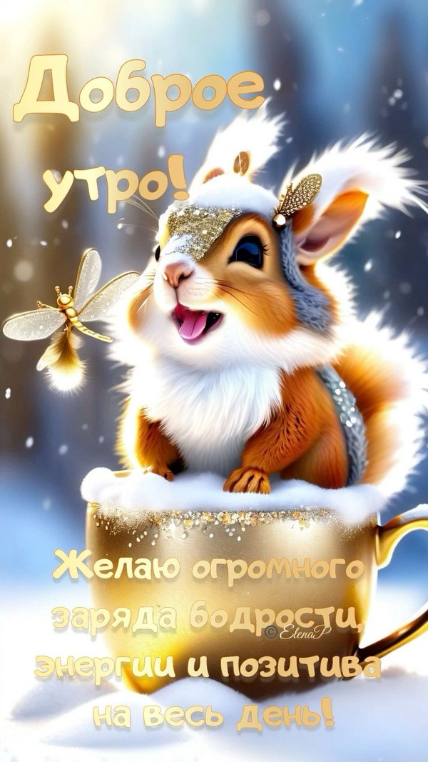 Изображение №39 1080x1920 из коллекции «Открытки «С добрым зимним утром!» с животными»