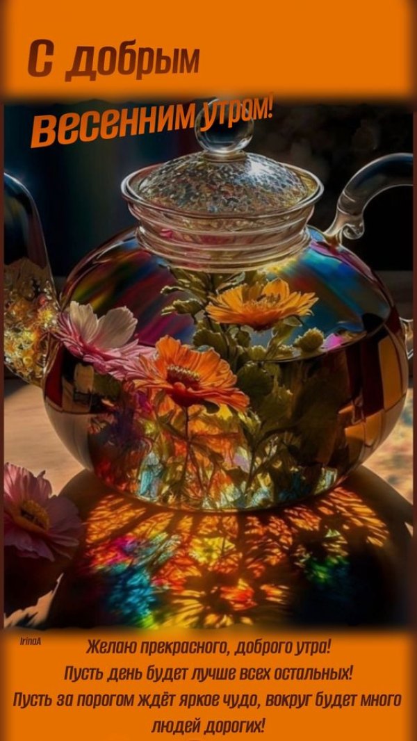 Изображение №34 564x1002 «С добрым весенным утром, чай» из коллекции «Открытки «С добрым весенним утром!»»