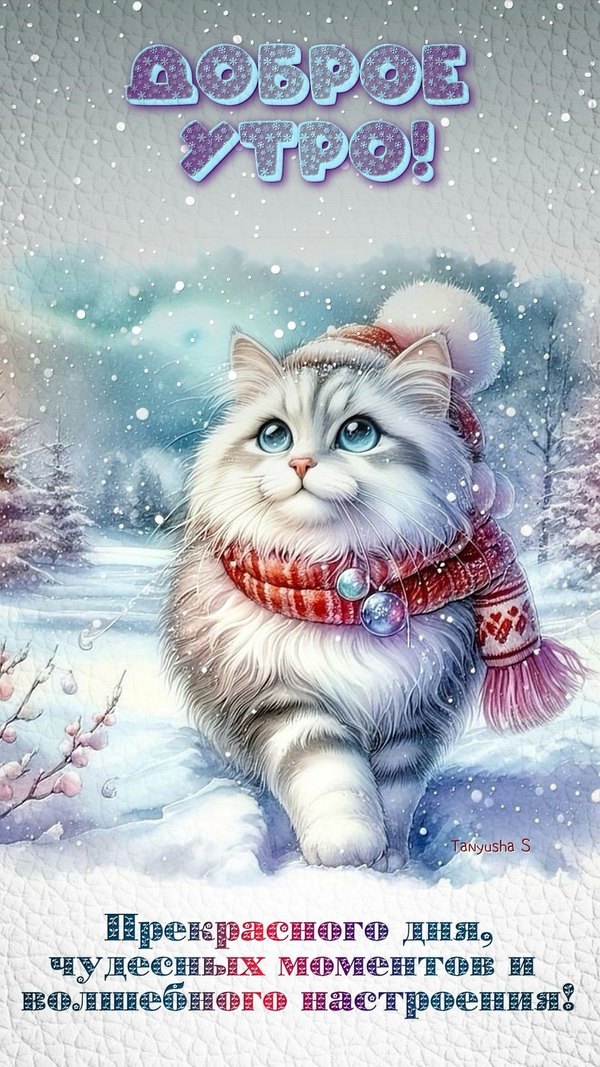 Изображение №61 1080x1920 из коллекции «Открытки «С добрым зимним утром!» с животными»