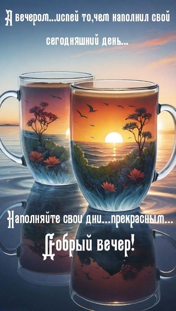 Изображение №10 525x925 «Наполняйте свои дни прекрасным.. Добрый вечер!» из коллекции «Весенние открытки «Хорошего доброго вечера!»»