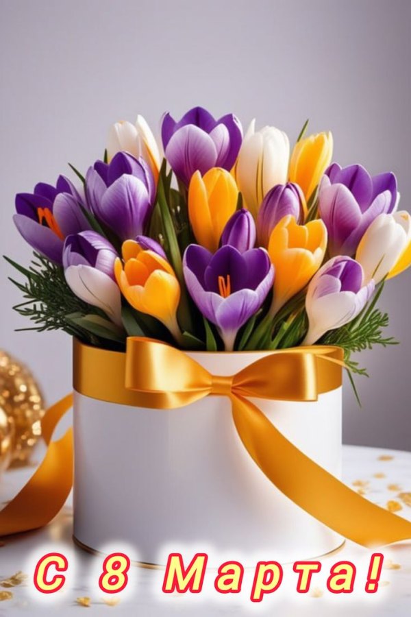 Изображение №29 736x1104 «С 8 марта! Подарок с цветами.» из коллекции «Красивые открытки «С 8 марта!»»