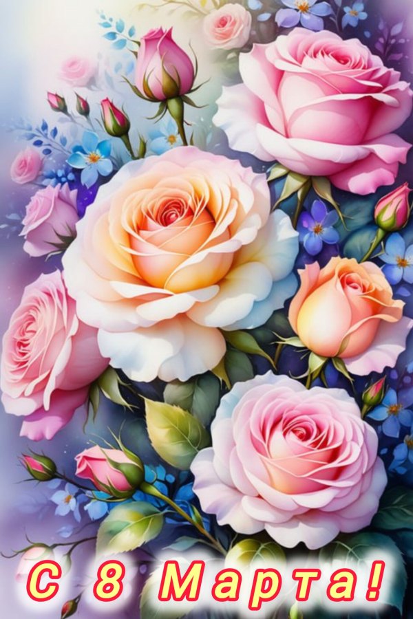Изображение №17 1280x1920 «С 8 марта, красивая открытка с розами» из коллекции «Красивые открытки «С 8 марта!»»
